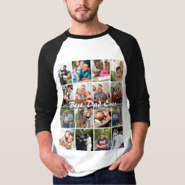Best Dad Ever 16 Photo Collage Personalized Father Tシャツ