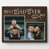  Best Dad Ever 2 Photos Fathers Day Rustic Wood フォトプラーク (正面)