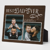  Best Dad Ever 2 Photos Fathers Day Rustic Wood フォトプラーク (側面)