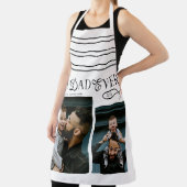  Best Dad Ever 2 Photos Modern Fathers Day Stripes エプロン (インサイチュ)