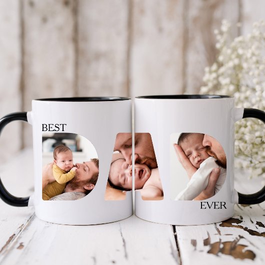 Best Dad Ever 3 Photo Minimalist Mug マグカップ