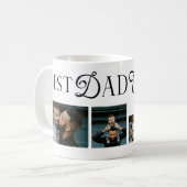 Best Dad Ever 3 Photo Modern Fathers Day Gifts コーヒーマグカップ (正面左)