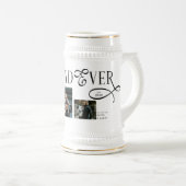 Best Dad Ever 3 Photos Heart fathers Day Gifts ビールジョッキ (正面右)