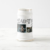 Best Dad Ever 3 Photos Heart fathers Day Gifts ビールジョッキ (中央)
