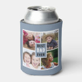 Best Dad Ever 4 Photo Collage Personalized Gray 缶クーラー (缶正面)