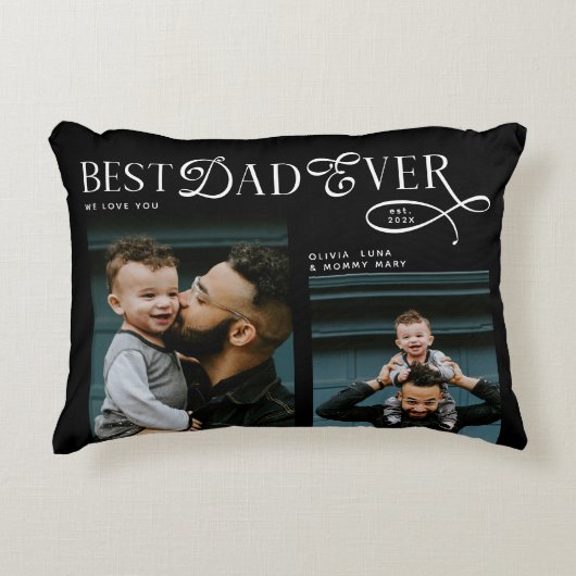 Best Dad Ever 4 Photos Modern Fathers Day Gifts アクセントクッション (正面)