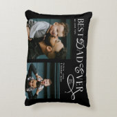 Best Dad Ever 4 Photos Modern Fathers Day Gifts アクセントクッション (裏面(縦))