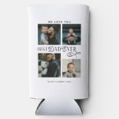  Best Dad Ever 4 Photos Modern Fathers Day Gifts スリム缶クーラー (正面)