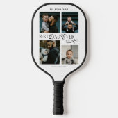Best Dad Ever 4 Photos Modern Fathers Day Gifts ピックルボールラケット (裏面)