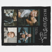  Best Dad Ever 4 Photos Modern Fathers Day Gifts フリースブランケット (正面(横))