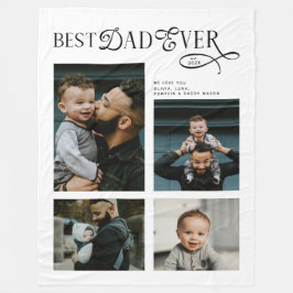  Best Dad Ever 4 Photos Modern Fathers Day Gifts フリースブランケット