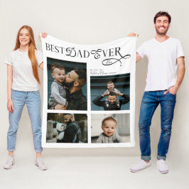 Best Dad Ever 4 Photos Modern Fathers Day Gifts フリースブランケット