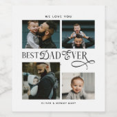  Best Dad Ever 4 Photos Modern Fathers Day Gifts ワインラベル (シングルラベル)