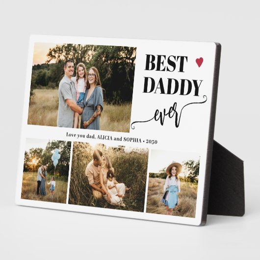 Best dad ever 4 photos personalized フォトプラーク (側面)