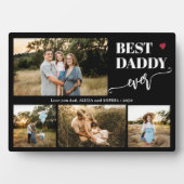 Best dad ever 4 photos personalized black フォトプラーク (正面)