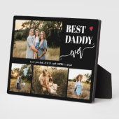 Best dad ever 4 photos personalized black フォトプラーク (側面)