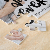 Best Dad Ever Black Custom Photo Gift From Kids  ジグソーパズル (側面)