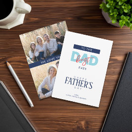 Best Dad Ever Blue Happy Father’s Day Photo カード