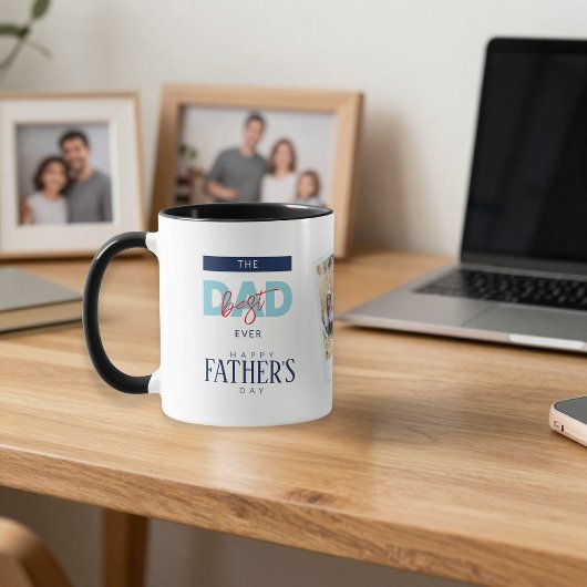 Best Dad Ever Blue Happy Father's Day Custom Photo マグカップ