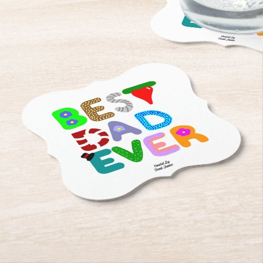 Best Dad Ever Bracket Paper Coaster ペーパーコースター (アングル)