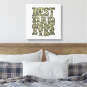 Best Dad Ever Camo Vintage Engraving Design_1 キャンバスプリント (インサイチュ (寝室))