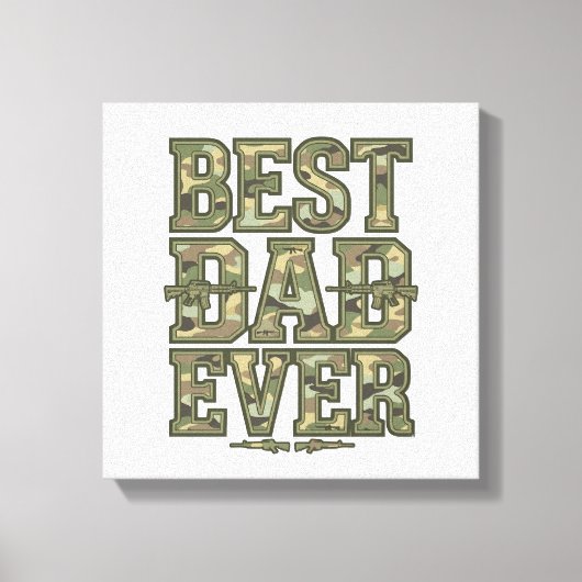 Best Dad Ever Camo Vintage Engraving Design_1 キャンバスプリント (正面)