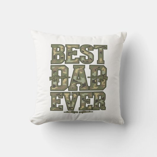 Best Dad Ever Camo Vintage Engraving Design_1 クッション (正面)