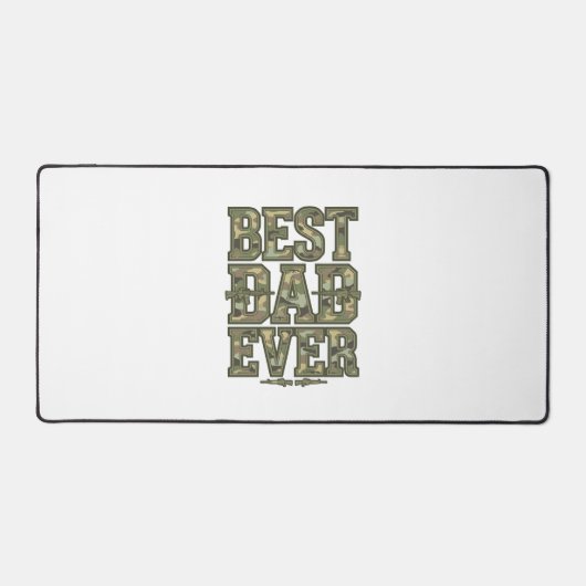 Best Dad Ever Camo Vintage Engraving Design_1 デスクマット (正面)