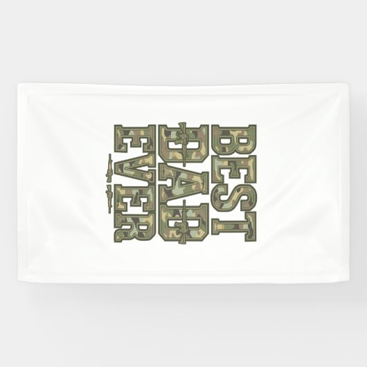 Best Dad Ever Camo Vintage Engraving Design_1 横断幕 (横)