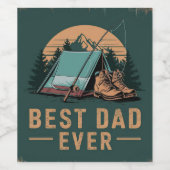 Best Dad Ever Camping Design  ワインラベル (シングルラベル)