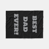 Best Dad Ever Custom Fleece Blanket Black フリースブランケット (正面(横))