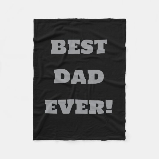 Best Dad Ever Custom Fleece Blanket Black フリースブランケット (正面)