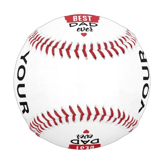 Best Dad Ever Custom Image Baseball 野球ボール (裏面)