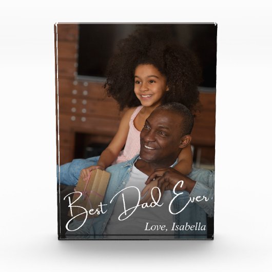 Best Dad Ever Custom Photo フォトブロック (正面)