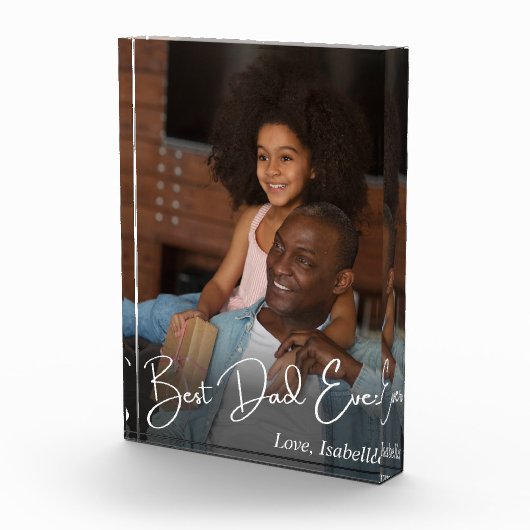 Best Dad Ever Custom Photo フォトブロック (右)