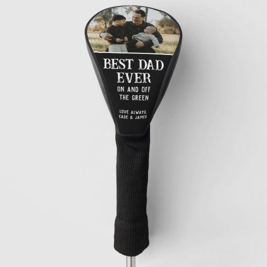 Best Dad Ever Custom Photo Father's Day ゴルフヘッドカバー (正面)
