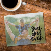 Best Dad Ever Custom Photo From Son Black Script ジグソーパズル