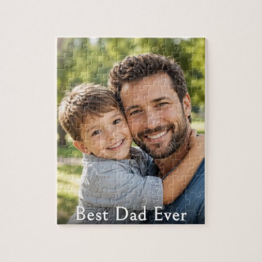Best Dad Ever Custom Photo Keepsake ジグソーパズル (縦)