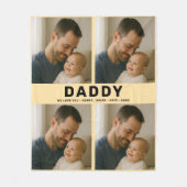 Best Dad Ever Custom Photo | Personalized Father’s フリースブランケット (正面)