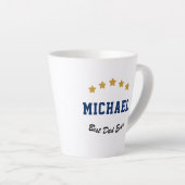 Best Dad Ever Custom Text Gold Stars Personalized カフェラテマグ (右アングル)
