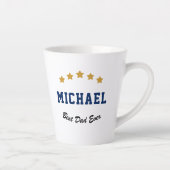 Best Dad Ever Custom Text Gold Stars Personalized カフェラテマグ (右)