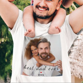 Best Dad Ever Cute Red Heart Custom Photo & Text Tシャツ