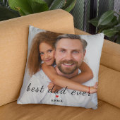 Best Dad Ever Cute Red Heart Customs Photo & Text クッション