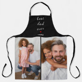 Best Dad Ever Cute Red Heart Customs Two Photo エプロン (正面)