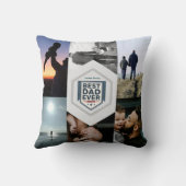 Best Dad Ever Fatherhood Typography Design クッション (裏面)