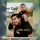 Best dad ever father's dad gift photo name simple  アクリルサイン (ニュートラル)