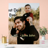 Best dad ever father's dad gift photo name simple  アクリルサイン (ウェディング)