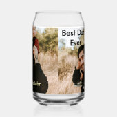 Best dad ever father's dad gift photo name simple  ガラス缶 (右)