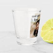 Best dad ever father's dad gift photo name simple  ショットグラス (左)