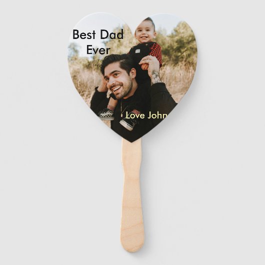 Best dad ever father's dad gift photo name simple  ハンドファン (正面)
